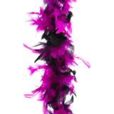 2x stuks carnaval verkleed veren Boa kleur zwart/roze mix 2 meter - Verkleedkleding accessoire