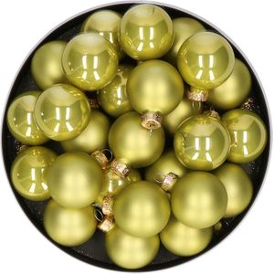 Kerstballen set - glas - 36x stuks - oasis groen - 4 cm