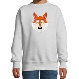 Cartoon vos trui grijs voor jongens en meisjes - Kinderkleding / dieren sweaters kinderen
