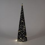Anna Collection led kegel kerstboom lamp - zwart - D16 x H60 cm
