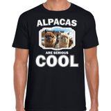 Dieren alpacas t-shirt zwart heren - alpacas are serious cool shirt - cadeau t-shirt alpaca/ alpacas liefhebber