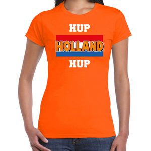 Oranje t-shirt hup Holland hup voor dames - Holland / Nederland supporter shirt EK/ WK  S