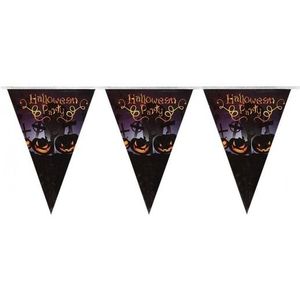 Vlaggenlijn/slinger Halloween Party met pompoenen 250 cm - Halloween feest versiering/decoratie - Horror griezel feestje