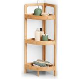 Badkamer Hoekkast/Rekje van Bamboe Hout 29 X 29 X 85 cm - Badkamerkastjes