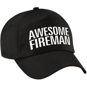 Awesome fireman pet / cap zwart voor heren - baseball cap - cadeau petten / caps