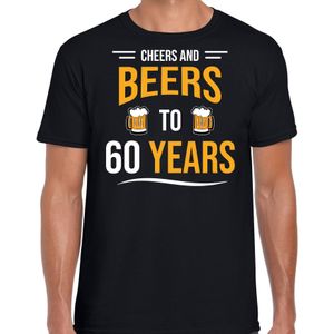 Cheers and beers 60 jaar verjaardag cadeau t-shirt zwart voor heren - 60 jaar bier liefhebber verjaardag shirt / outfit