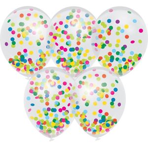 15x Confetti thema feest ballonnen 30 cm - Kinderfeestje/kinderverjaardag - Feest/verjaardag - Thema feest - Confetti feestversiering - Ballonnetjes confetti