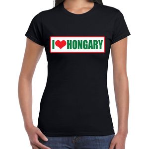 I love Hongary / Hongarije landen t-shirt zwart - dames - Hongarije landen shirt / kleding - EK / WK / Olympische spelen outfit