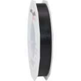3x Luxe Hobby/decoratie zwarte satijnen sierlinten 1,5 cm/15 mm x 25 meter- Luxe kwaliteit - Cadeaulint satijnlint/ribbon