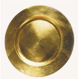 Set van 4x stuks ronde diner onderborden goud van kunststof 33 cm