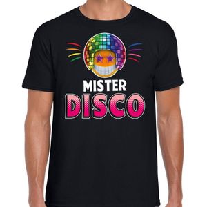 Funny emoticon t-shirt mister disco zwart voor heren -  Fun / cadeau - Eigthies party