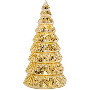 1x stuks led kaarsen kerstboom kaars goud D9 x H15 cm - Woondecoratie - Elektrische kaarsen - Kerstversiering