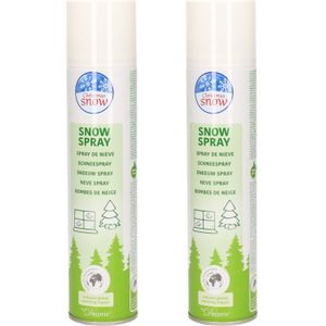 Set van 2x stuks milieuvriendelijke sneeuwspray / spuitsneeuw 300 ml - Sneeuw spuitbus ECO