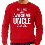Awesome uncle - geweldige oom cadeau trui rood heren - Verjaardag kado trui