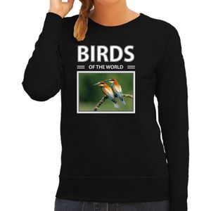 Dieren foto sweater Bijeneter - zwart - dames - birds of the world - cadeau trui Bijeneter vogels liefhebber