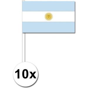 10 zwaaivlaggetjes Argentinie 12 x 24 cm