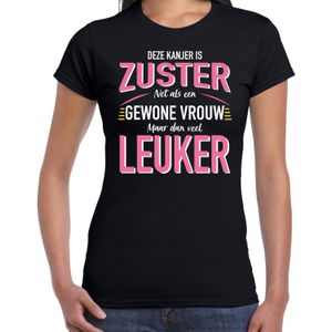 Gewone vrouw / zuster cadeau t-shirt zwart voor dames - beroepenshirt - kado shirt - verpleegster bedankt / verjaardag / collega