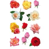 99x Gekleurde rozen bloemen stickers - kinderstickers - stickervellen - knutselspullen