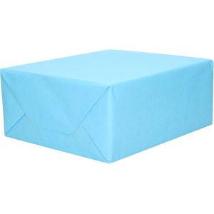 1x Rol kraft inpakpapier lichtblauw  200 x 70 cm - cadeaupapier / kadopapier / boeken kaften