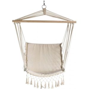 Comfortabele Tuin hangstoel Ibiza macrame 110 x 47 cm - Tuinstoelen/hamgstoelen/Hangmat
