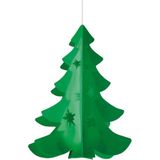 3x Hangdecoratie kerstboom groen 35 cm - Kerstversiering/decoratie