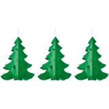 3x Hangdecoratie kerstboom groen 35 cm - Kerstversiering/decoratie