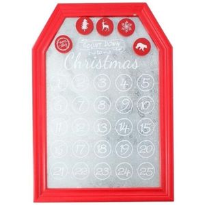 Kerst decoratie planbord - magneetbord - rood - 31 x 45 cm