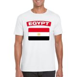 Egypte t-shirt met Egyptische vlag wit heren