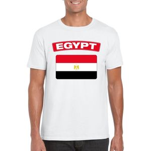 Egypte t-shirt met Egyptische vlag wit heren