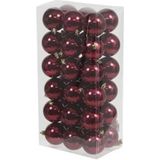 Othmar decorations Kerstballen - 36x - bordeaux rood - 6 cm