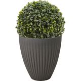 Pro Garden plantenpot/bloempot - Tuin - kunststof - grijs - D40 x H42 cm