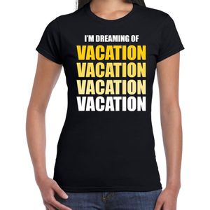 Dreaming of vacation fun t-shirt - zwart - dames - Feest outfit / kleding / shirt