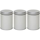 3x Zilveren rond opbergblikken/bewaarblikken 13 cm - Zilveren koffiepads/koffiecups voorraadblikken - Voorraadbussen