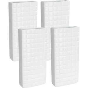 Luchtbevochtigers - 4 stuks - wit - aardewerk - 8 x 20 cm