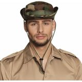Boland Boland Carnaval verkleed Soldaten hoed/pet Ranger - camouflage groen - volwassenen - Militairen/leger thema