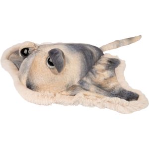 Suki Gifts pluche Pijlstaart Rog knuffeldier - cute eyes - grijs - 21 cm - Hoge kwaliteit