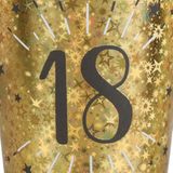Verjaardag feest bekertjes leeftijd - 20x - 18 jaar - goud - karton - 270 ml