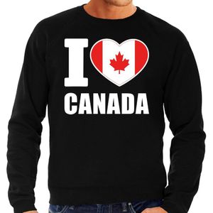 I love Canada supporter sweater / trui voor heren - zwart - Canada landen truien - Canadese fan kleding heren