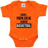 Oranje fan romper voor babys - Sssht kijken basketbal - Holland / Nederland supporter - EK/ WK baby rompers
