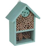 Blauw insectenhotel 20 cm - Hotel/huisje voor insecten - Bijenhuis/vlinderhuis