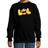 Funny emoticon sweater LOL zwart voor kids - Fun / cadeau trui