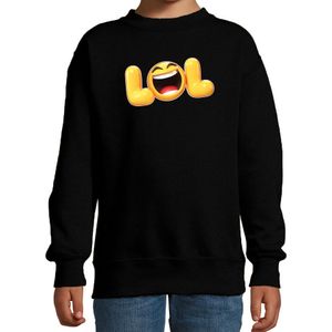 Funny emoticon sweater LOL zwart voor kids - Fun / cadeau trui
