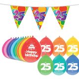 Haza Leeftijd verjaardag thema pakket 25 jaar - ballonnen/vlaggetjes