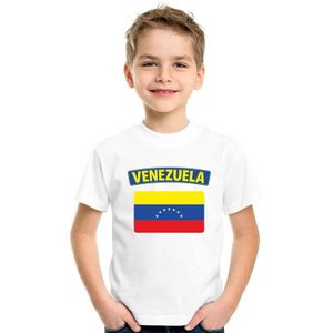 Venezuela t-shirt met Venezolaanse vlag wit kinderen