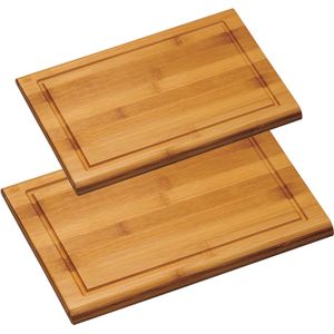 Bamboe houten snijplanken voordeel set in 2 verschillende formaten - 28 x 38 cm en 32 x 44 cm