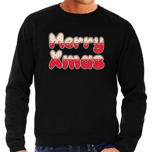 Merry xmas foute Kerst trui - zwart - heren - Kerst sweater / Kerst outfit