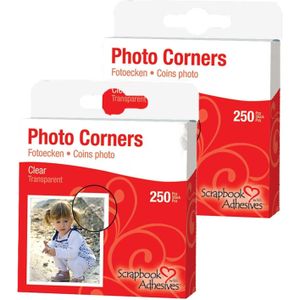 500x fotohoekjes zelfklevend - transparant - 10 x 10 mm - foto album inplakken/stickers