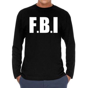 F.B.I. Long sleeve t-shirt zwart heren - zwart F.B.I. shirt met lange mouwen