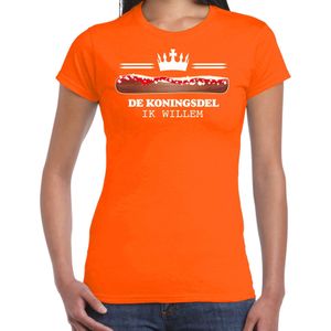Bellatio Decorations Koningsdag verkleed shirt dames - koningsdel/frikandel - oranje - feestkleding