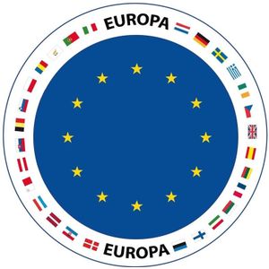 75x Bierviltjes Europa thema print - Onderzetters Europese vlag - Landen decoratie feestartikelen